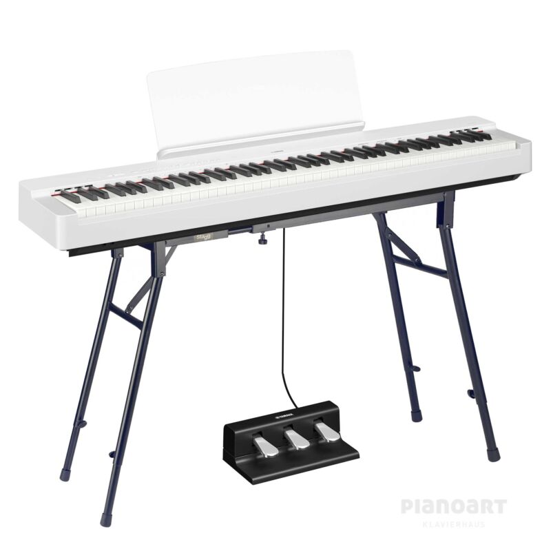 Yamaha E-Piano P225 Portable Set in Weiß mit 3er Pedal und Stand