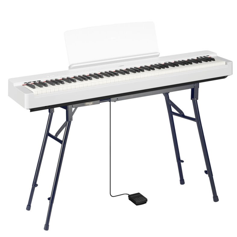 E Digital Piano Yamaha P-225 Set in Weiß mit Stagg Ständer und Pedal