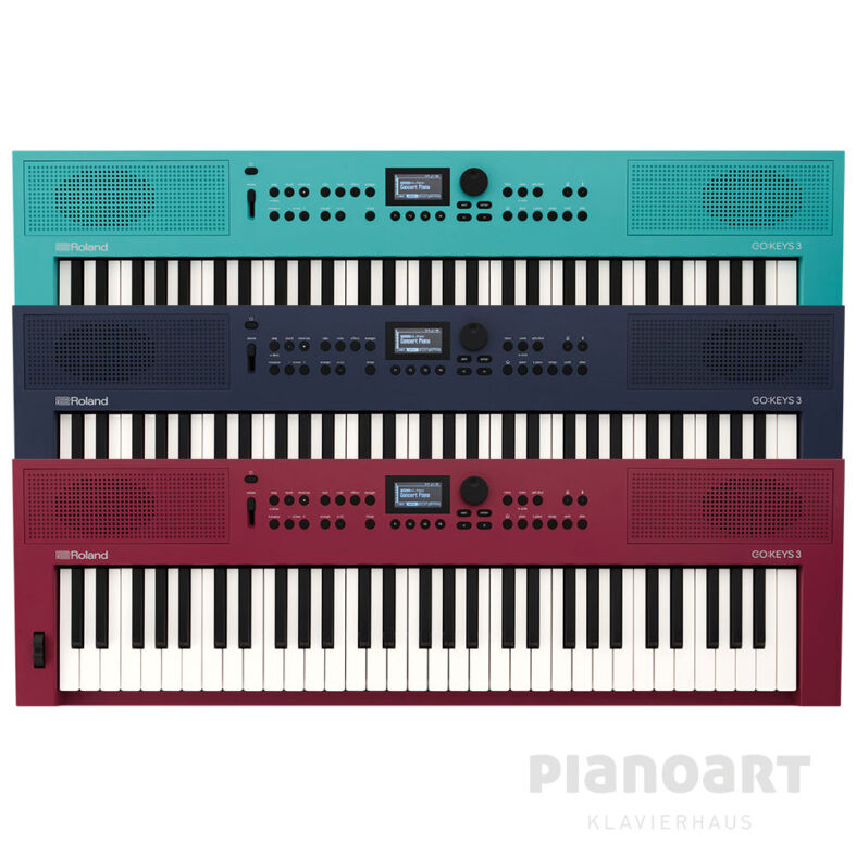 Roland Go Keys 3 Keyboards in rot, blau, türkis