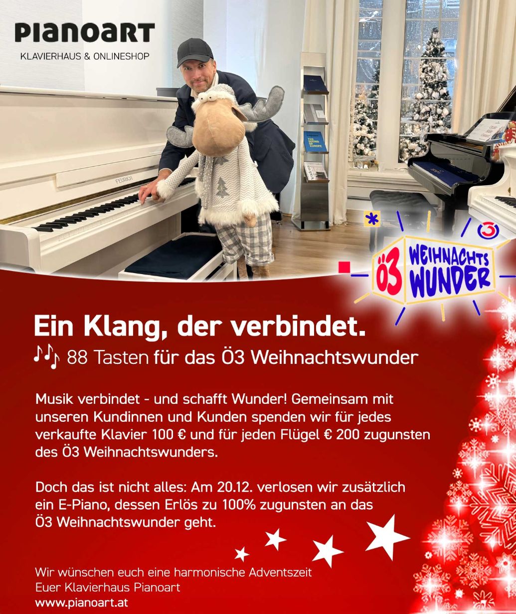 Pianoart spendet für das Ö3 Weihnachtswunder 2024